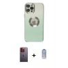 MARSİLYAN™- iPhone 12 Pro Max Kılıf Kutup Yansıma Özel Seri - Siyah Joko Magic 5D Cam + Turuncu Neon Fosforlu Kamera Lens