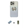 MARSİLYAN™- iPhone 12 Pro Max Kılıf Kutup Yansıma Özel Seri - Siyah Joko Magic 5D Hayalet Cam + Gökkuşağı Shine Kamera Lens Koruma Cam