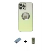 MARSİLYAN™- iPhone 12 Pro Max Kılıf Kutup Yansıma Özel Seri - Siyah Joko Magic 5D Hayalet Cam + Gökkuşağı Shine Kamera Lens Koruma Cam