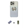 MARSİLYAN™- iPhone 12 Pro Max Kılıf Kutup Yansıma Özel Seri - Siyah Joko Magic 5D Hayalet Cam + Gold Metal Kamera Lens Koruma Cam