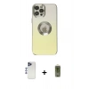 MARSİLYAN™- iPhone 12 Pro Max Kılıf Kutup Yansıma Özel Seri - Siyah Joko Magic 5D Hayalet Cam + Shine Kamera Lens - LT