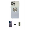 MARSİLYAN™- iPhone 12 Pro Max Kılıf Kutup Yansıma Özel Seri - Siyah Joko Magic 5D Hayalet Cam + Neon Fosforlu Kamera Lens - MI
