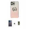MARSİLYAN™- iPhone 12 Pro Max Kılıf Kutup Yansıma Özel Seri - Siyah Joko Magic 5D Hayalet Cam + Neon Fosforlu Kamera Lens - MI