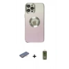 MARSİLYAN™- iPhone 12 Pro Max Kılıf Kutup Yansıma Özel Seri - Siyah Joko Magic 5D Hayalet Cam + Renkli Kamera Lens Koruma Cam - MI