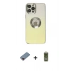 MARSİLYAN™- iPhone 12 Pro Max Kılıf Kutup Yansıma Özel Seri - Siyah Joko Magic 5D Hayalet Cam + Metal Kamera Lens Koruma Cam - KI
