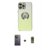 MARSİLYAN™- iPhone 12 Pro Max Kılıf Kutup Yansıma Özel Seri - Siyah Joko Magic 5D Hayalet Cam + Neon Fosforlu Kamera Lens - YL