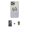 MARSİLYAN™- iPhone 12 Pro Max Kılıf Kutup Yansıma Özel Seri - Siyah Joko Magic 5D Hayalet Cam + Neon Fosforlu Kamera Lens - YL