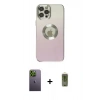 MARSİLYAN™- iPhone 12 Pro Max Kılıf Kutup Yansıma Özel Seri - Siyah Joko Magic 5D Hayalet Cam + Neon Fosforlu Kamera Lens - YL