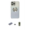 MARSİLYAN™- iPhone 12 Pro Max Kılıf Kutup Yansıma Özel Seri - Siyah Joko Magic 5D Hayalet Cam + Renkli Kamera Lens Koruma Cam - PE