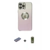 MARSİLYAN™- iPhone 12 Pro Max Kılıf Kutup Yansıma Özel Seri - Siyah Joko Magic 5D Hayalet Cam + Renkli Kamera Lens Koruma Cam - PE