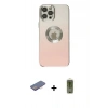 MARSİLYAN™- iPhone 12 Pro Max Kılıf Kutup Yansıma Özel Seri - Siyah Joko Magic 5D Hayalet Cam + Renkli Kamera Lens Koruma Cam - PE