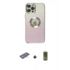 MARSİLYAN™- iPhone 12 Pro Max Kılıf Kutup Yansıma Özel Seri - Siyah Joko Magic 5D Hayalet Cam + Renkli Kamera Lens Koruma Cam - TU