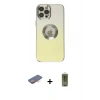 MARSİLYAN™- iPhone 12 Pro Max Kılıf Kutup Yansıma Özel Seri - Siyah Joko Magic 5D Hayalet Cam + Renkli Kamera Lens Koruma Cam - TU