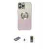 MARSİLYAN™- iPhone 12 Pro Max Kılıf Kutup Yansıma Özel Seri - Siyah Joko Magic 5D Hayalet Cam + Renkli Kamera Lens Koruma Cam - SI
