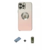 MARSİLYAN™- iPhone 12 Pro Max Kılıf Kutup Yansıma Özel Seri - Siyah Joko Magic 5D Hayalet Cam + Shine Kamera Lens Koruma Cam - GS