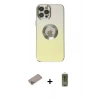 MARSİLYAN™- iPhone 12 Pro Max Kılıf Kutup Yansıma Özel Seri - Siyah Joko Magic 5D Hayalet Cam + Shine Kamera Lens Koruma Cam - SABE