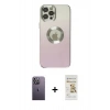 MARSİLYAN™- iPhone 12 Pro Max Kılıf Kutup Yansıma Özel Seri - Siyah Mat Seramik Nano Ekran Koruyucu + Neon Fosforlu Kamera Lens - BZ