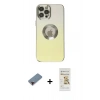 MARSİLYAN™- iPhone 12 Pro Max Kılıf Kutup Yansıma Özel Seri - Siyah Mat Seramik Nano Ekran Koruyucu + Kırmızı Metal Kamera Lens Koruma Cam
