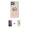 MARSİLYAN™- iPhone 12 Pro Max Kılıf Kutup Yansıma Özel Seri - Siyah Mat Seramik Nano Ekran Koruyucu + Neon Fosforlu Kamera Lens - MI