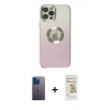 MARSİLYAN™- iPhone 12 Pro Max Kılıf Kutup Yansıma Özel Seri - Siyah Mat Seramik Nano Ekran Koruyucu + Neon Fosforlu Kamera Lens - MI