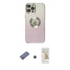 MARSİLYAN™- iPhone 12 Pro Max Kılıf Kutup Yansıma Özel Seri - Siyah Mat Seramik Nano Ekran Koruyucu + Metal Kamera Lens Koruma Cam - GD