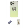 MARSİLYAN™- iPhone 12 Pro Max Kılıf Kutup Yansıma Özel Seri - Siyah Mat Seramik Nano Ekran Koruyucu + Metal Kamera Lens Koruma Cam - GD