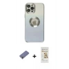 MARSİLYAN™- iPhone 12 Pro Max Kılıf Kutup Yansıma Özel Seri - Siyah Mat Seramik Nano Ekran Koruyucu + Metal Kamera Lens Koruma Cam - GD