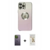 MARSİLYAN™- iPhone 12 Pro Max Kılıf Kutup Yansıma Özel Seri - Siyah Mat Seramik Nano Ekran Koruyucu + Neon Fosforlu Kamera Lens - YL