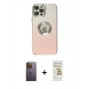 MARSİLYAN™- iPhone 12 Pro Max Kılıf Kutup Yansıma Özel Seri - Siyah Mat Seramik Nano Ekran Koruyucu + Neon Fosforlu Kamera Lens - SI