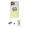 MARSİLYAN™- iPhone 12 Pro Max Kılıf Kutup Yansıma Özel Seri - Siyah Mat Seramik Nano Ekran Koruyucu + Renkli Kamera Lens Koruma Cam - TU
