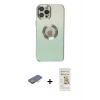 MARSİLYAN™- iPhone 12 Pro Max Kılıf Kutup Yansıma Özel Seri - Siyah Mat Seramik Nano Ekran Koruyucu + Renkli Kamera Lens Koruma Cam - TU