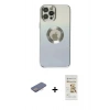 MARSİLYAN™- iPhone 12 Pro Max Kılıf Kutup Yansıma Özel Seri - Siyah Mat Seramik Nano Ekran Koruyucu + Renkli Kamera Lens Koruma Cam - PE