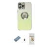 MARSİLYAN™- iPhone 12 Pro Max Kılıf Kutup Yansıma Özel Seri - Siyah Mat Seramik Nano Ekran Koruyucu + Shine Kamera Lens Koruma Cam - GI