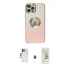 MARSİLYAN™- iPhone 12 Pro Max Kılıf Kutup Yansıma Özel Seri - Siyah Mat Seramik Nano Ekran Koruyucu + Shine Kamera Lens - GD