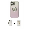 MARSİLYAN™- iPhone 12 Pro Max Kılıf Kutup Yansıma Özel Seri - Siyah Mat Seramik Nano Ekran Koruyucu + Shine Kamera Lens - GD