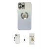 MARSİLYAN™- iPhone 12 Pro Max Kılıf Kutup Yansıma Özel Seri - Siyah Mat Seramik Nano Ekran Koruyucu + Shine Kamera Lens - GD