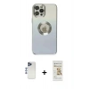 MARSİLYAN™- iPhone 12 Pro Max Kılıf Kutup Yansıma Özel Seri - Siyah Mat Seramik Nano Ekran Koruyucu + Shine Kamera Lens - LT