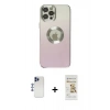 MARSİLYAN™- iPhone 12 Pro Max Kılıf Kutup Yansıma Özel Seri - Siyah Mat Seramik Nano Ekran Koruyucu + Shine Kamera Lens - LT
