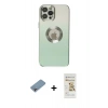 MARSİLYAN™- iPhone 12 Pro Max Kılıf Kutup Yansıma Özel Seri - Siyah Mat Seramik Nano Ekran Koruyucu + Shine Kamera Lens Koruma Cam - GI
