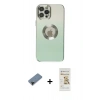 MARSİLYAN™- iPhone 12 Pro Max Kılıf Kutup Yansıma Özel Seri - Siyah Mat Seramik Nano Ekran Koruyucu + Shine Kamera Lens Koruma Cam - SH
