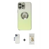 MARSİLYAN™- iPhone 12 Pro Max Kılıf Kutup Yansıma Özel Seri - Siyah Mat Seramik Nano Ekran Koruyucu + Shine Kamera Lens - LT