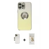 MARSİLYAN™- iPhone 12 Pro Max Kılıf Kutup Yansıma Özel Seri - Siyah Mat Seramik Nano Ekran Koruyucu + Shine Kamera Lens - GD