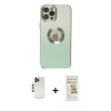 MARSİLYAN™- iPhone 12 Pro Max Kılıf Kutup Yansıma Özel Seri - Siyah Mat Seramik Nano Ekran Koruyucu + Shine Kamera Lens - GD