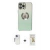 MARSİLYAN™- iPhone 12 Pro Max Kılıf Kutup Yansıma Özel Seri - Siyah Mat Seramik Nano Ekran Koruyucu + Shine Kamera Lens - LT