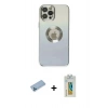 MARSİLYAN™- iPhone 12 Pro Max Kılıf Kutup Yansıma Özel Seri - Siyah Polymer Nano Ekran Koruyucu + Shine Kamera Lens Koruma Cam - MI