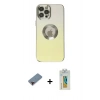 MARSİLYAN™- iPhone 12 Pro Max Kılıf Kutup Yansıma Özel Seri - Siyah Polymer Nano Ekran Koruyucu + Metal Kamera Lens Koruma Cam - KI