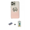 MARSİLYAN™- iPhone 12 Pro Max Kılıf Kutup Yansıma Özel Seri - Siyah Polymer Nano Ekran Koruyucu + Renkli Kamera Lens Koruma Cam - TU