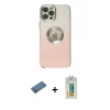 MARSİLYAN™- iPhone 12 Pro Max Kılıf Kutup Yansıma Özel Seri - Siyah Polymer Nano Ekran Koruyucu + Shine Kamera Lens Koruma Cam - GD