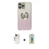 MARSİLYAN™- iPhone 12 Pro Max Kılıf Kutup Yansıma Özel Seri - Siyah Polymer Nano Ekran Koruyucu + Shine Kamera Lens - GD