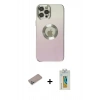 MARSİLYAN™- iPhone 12 Pro Max Kılıf Kutup Yansıma Özel Seri - Siyah Polymer Nano Ekran Koruyucu + Shine Kamera Lens Koruma Cam - SABE